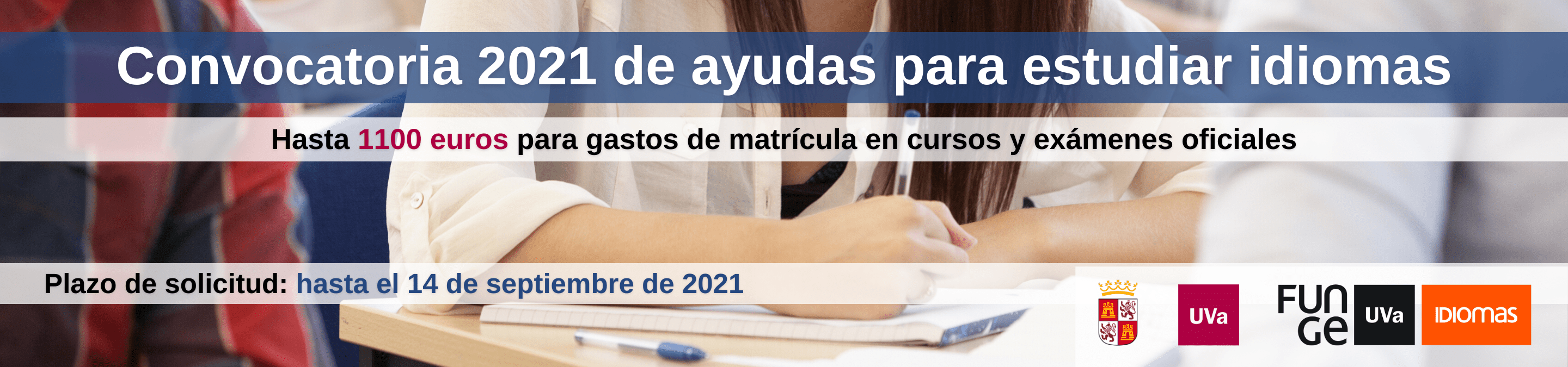 Ayudas estudiar idiomas 2021 Junta CyL becas Centro Idiomas UVa banner