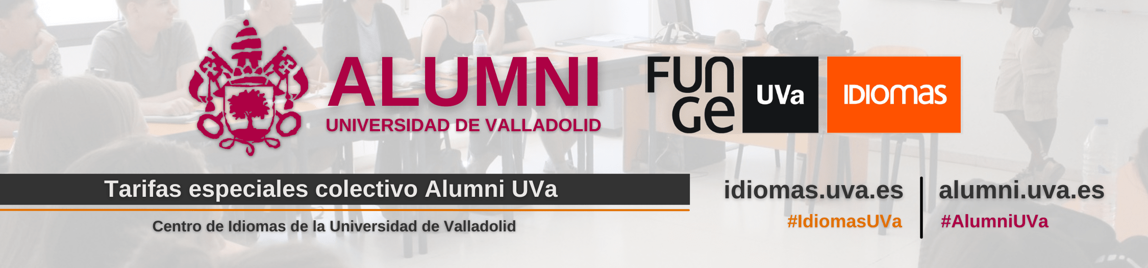 Banner tarifas especiales Alumni UVa Centro de Idiomas Universidad de Valladolid