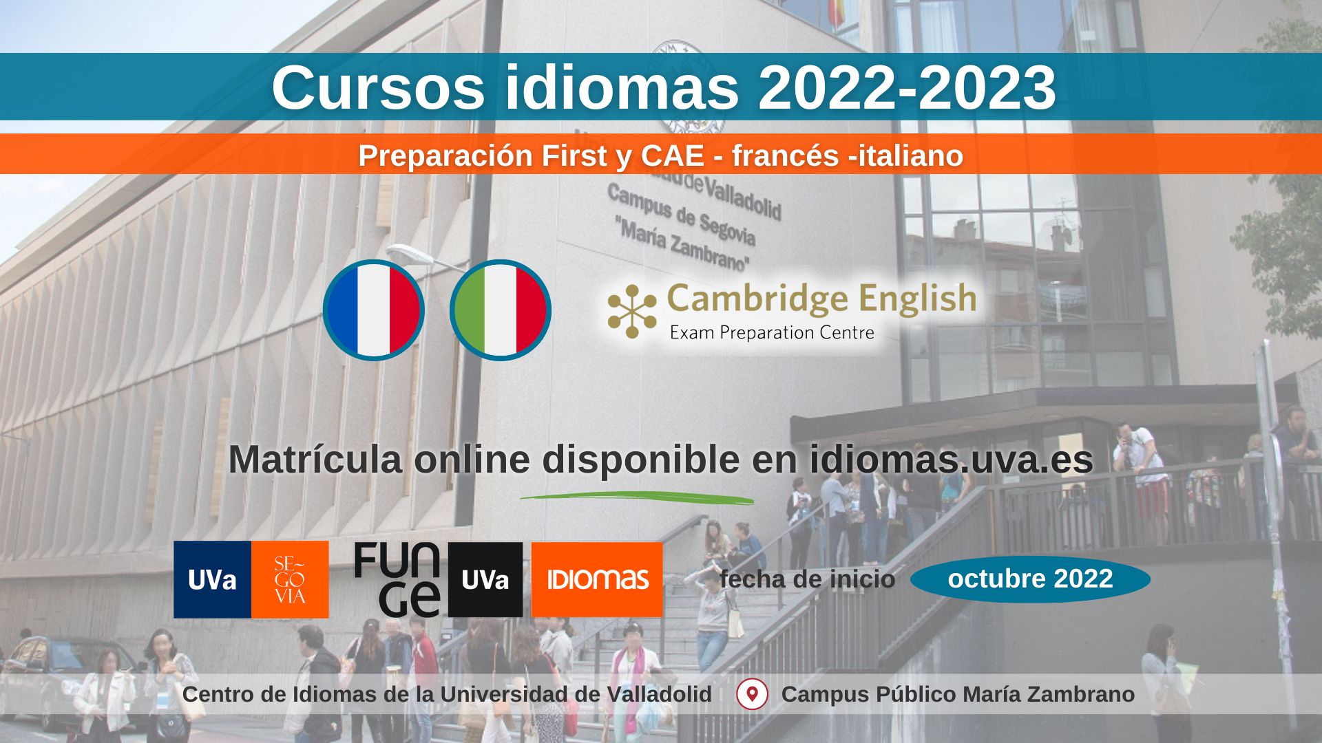 Facebook preparacion First y CertACLES Campus de Segovia Centro de Idiomas UVa 22 23