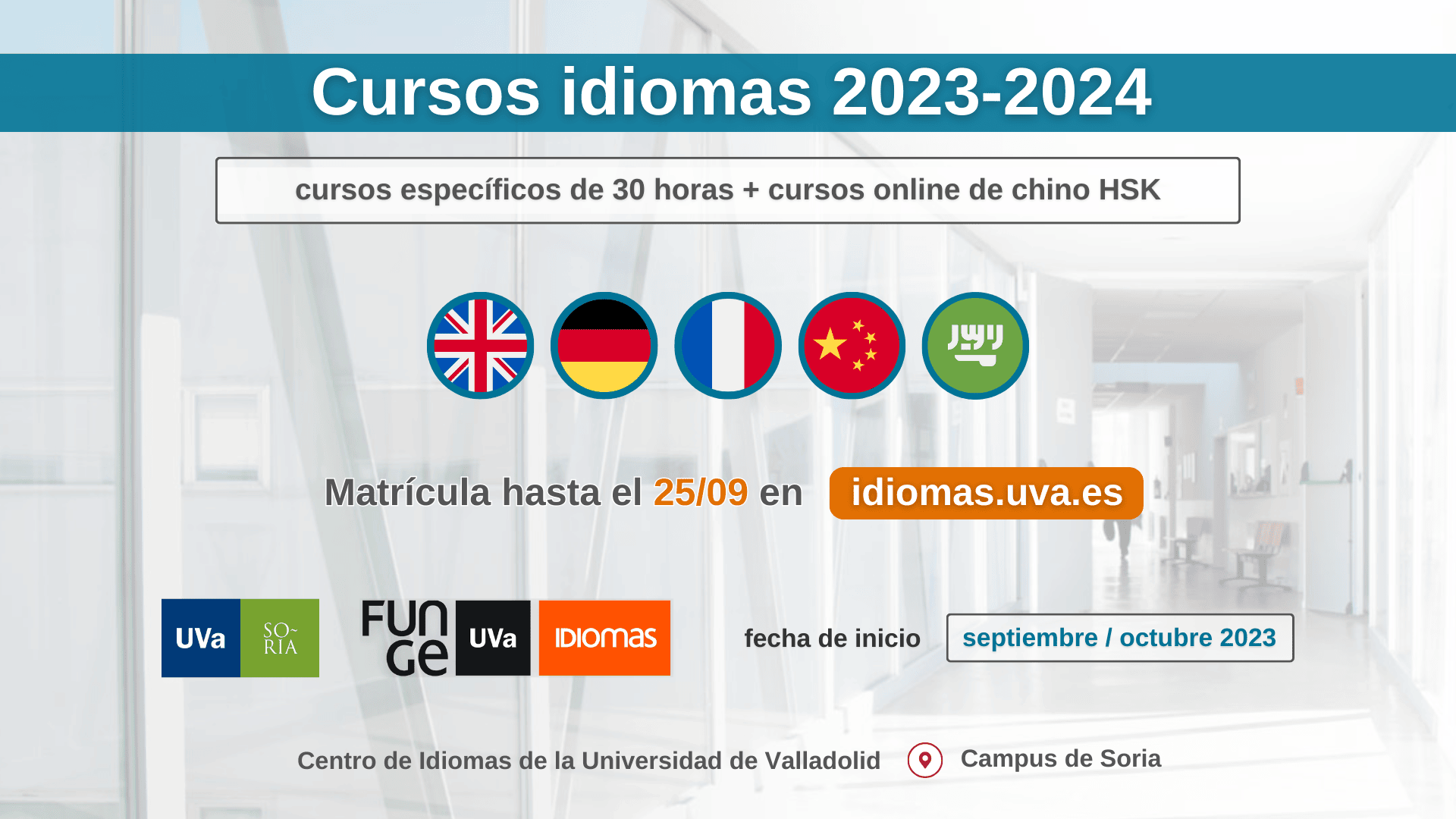 Cursos De Idiomas 20232024 Campus De Soria Fundación Universidad De Valladolid 7233